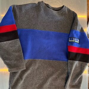 Eddie Bauer EBTEK Gray and Blue fleece crewneck